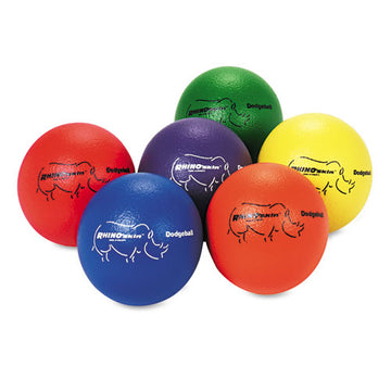 Champion Sports Rhino Skin Dodge Ball Set, 6" Diameter, Assorted Colors, 6-set freeshipping - TVN Wholesale